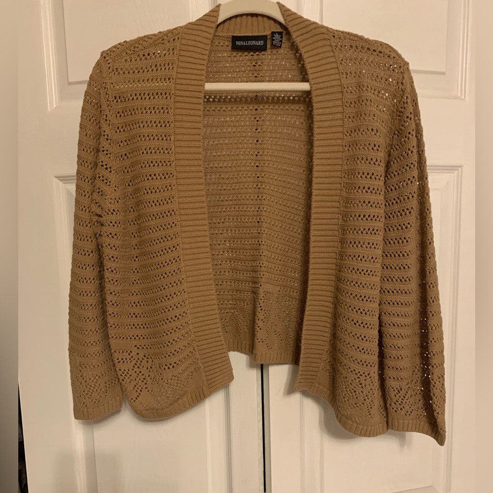 Nina Leonard Women’s shrug, open-front cardigan, great Condition, Large